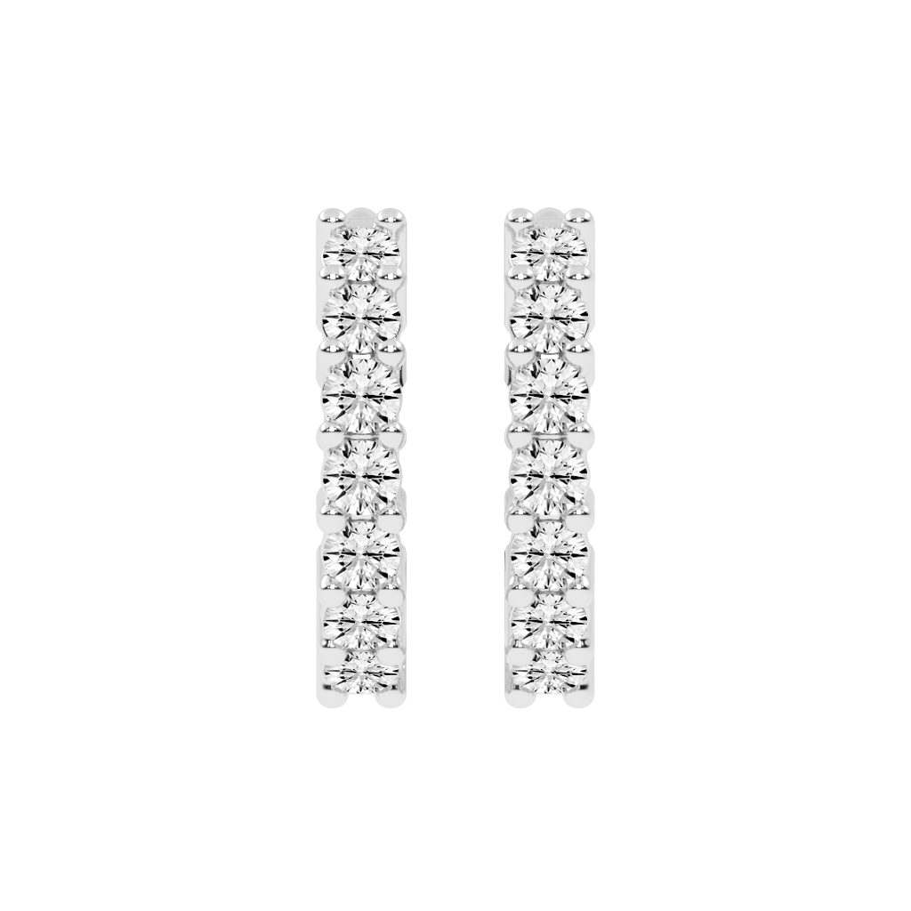 Fancy Hoop round cut 0.49 Cttw Lab Grown Diamond Earrings