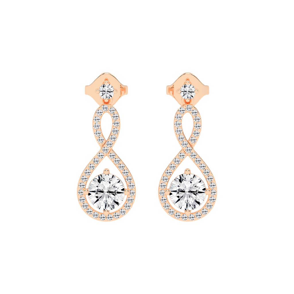 Fancy Teardrop round cut 2.2 Cttw Lab Grown Diamond Earrings