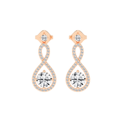 Fancy Teardrop round cut 2.2 Cttw Lab Grown Diamond Earrings