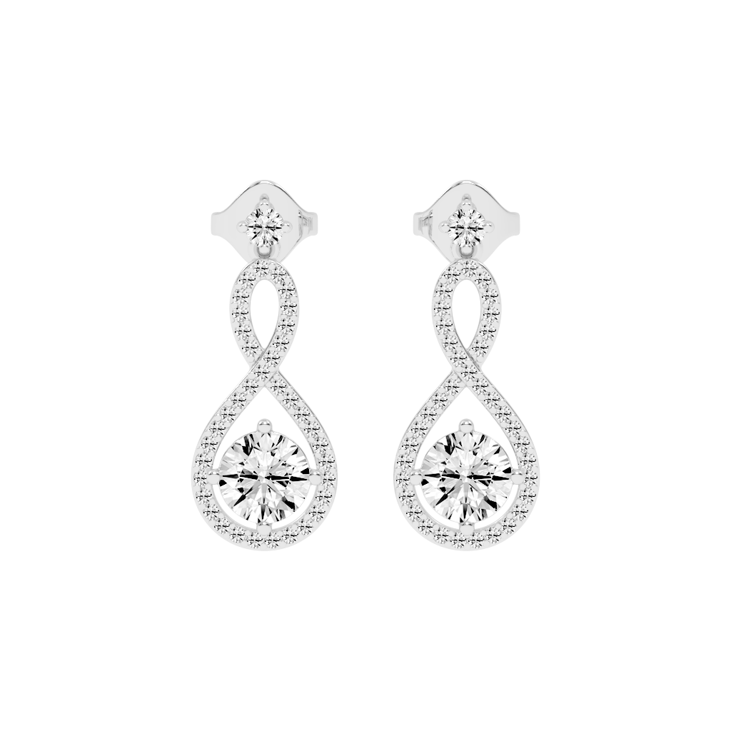 Fancy Teardrop round cut 2.2 Cttw Lab Grown Diamond Earrings