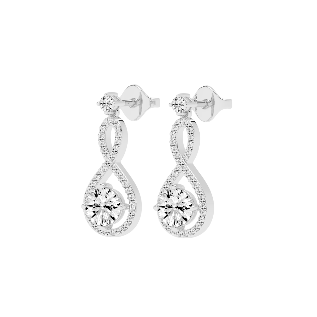 Fancy Teardrop round cut 2.2 Cttw Lab Grown Diamond Earrings