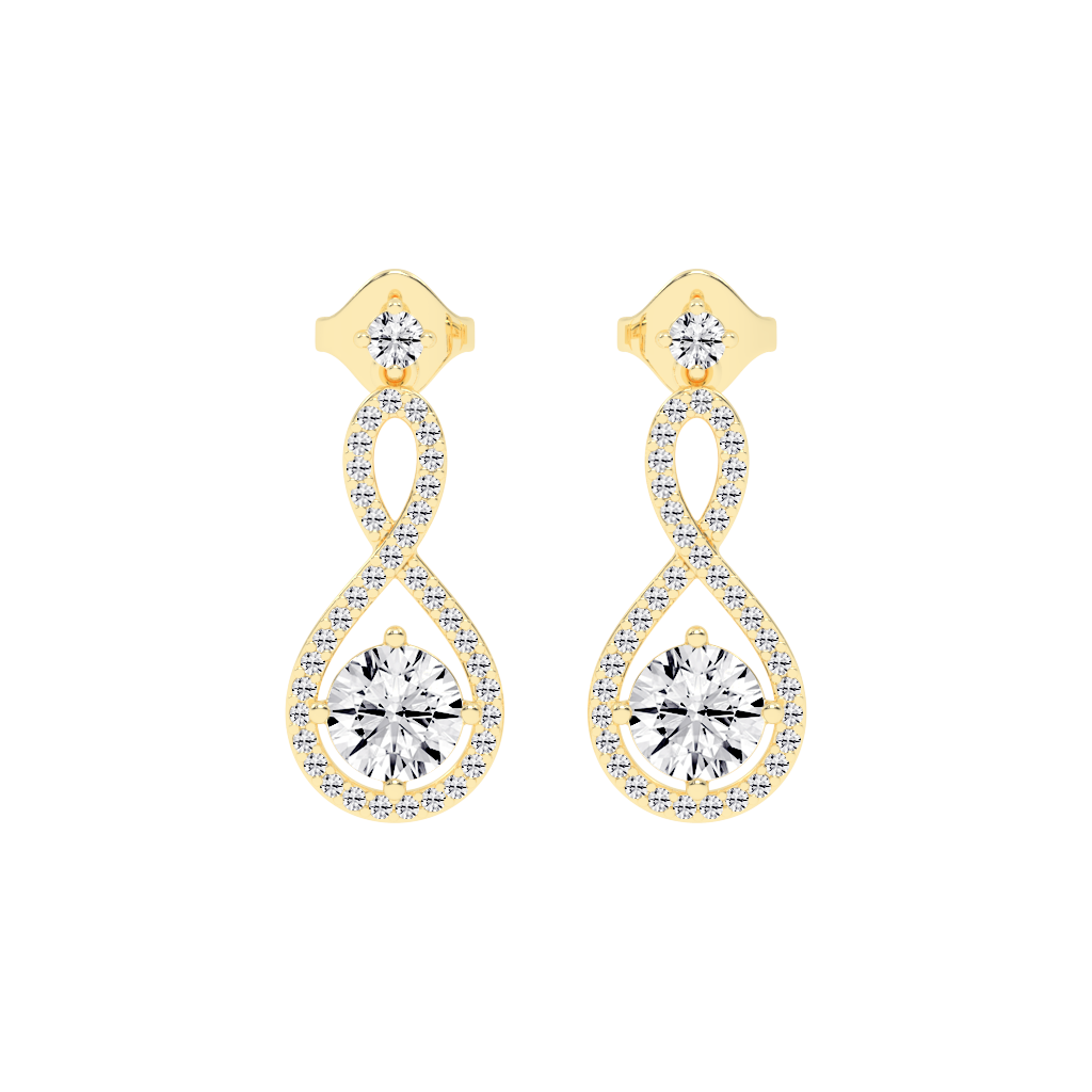 Fancy Teardrop round cut 2.2 Cttw Lab Grown Diamond Earrings