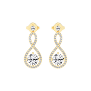 Fancy Teardrop round cut 2.2 Cttw Lab Grown Diamond Earrings