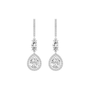 Fancy Teardrop Marquise and Pear cut 4.49 Cttw Lab Grown Diamond Earrings