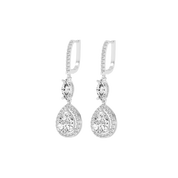 Fancy Teardrop Marquise and Pear cut 4.49 Cttw Lab Grown Diamond Earrings