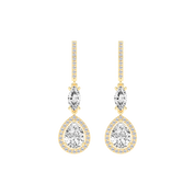 Fancy Teardrop Marquise and Pear cut 4.49 Cttw Lab Grown Diamond Earrings