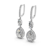 Fancy Teardrop Marquise and Pear cut 4.49 Cttw Lab Grown Diamond Earrings