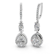 Fancy Teardrop Marquise and Pear cut 4.49 Cttw Lab Grown Diamond Earrings