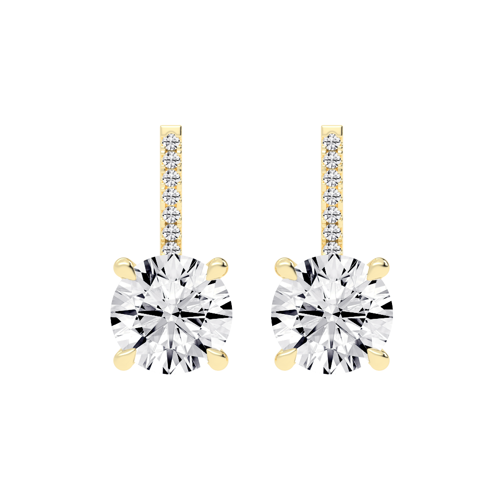 Fancy Hoop with Solitaire Round Cut 6.11 Cttw Lab Grown Diamond Earrings