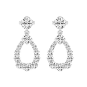 Solitaire Teardrop Round Cut 3.26 Cttw Lab Grown Diamond Earrings