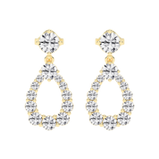 Solitaire Teardrop Round Cut 3.26 Cttw Lab Grown Diamond Earrings