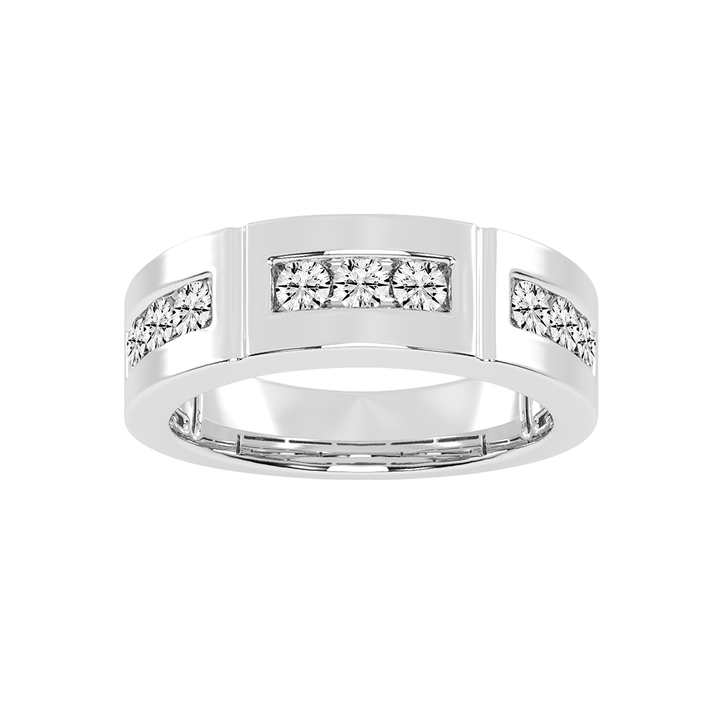 Round Cut Lab Grown Diamond Men's Anniversary Band