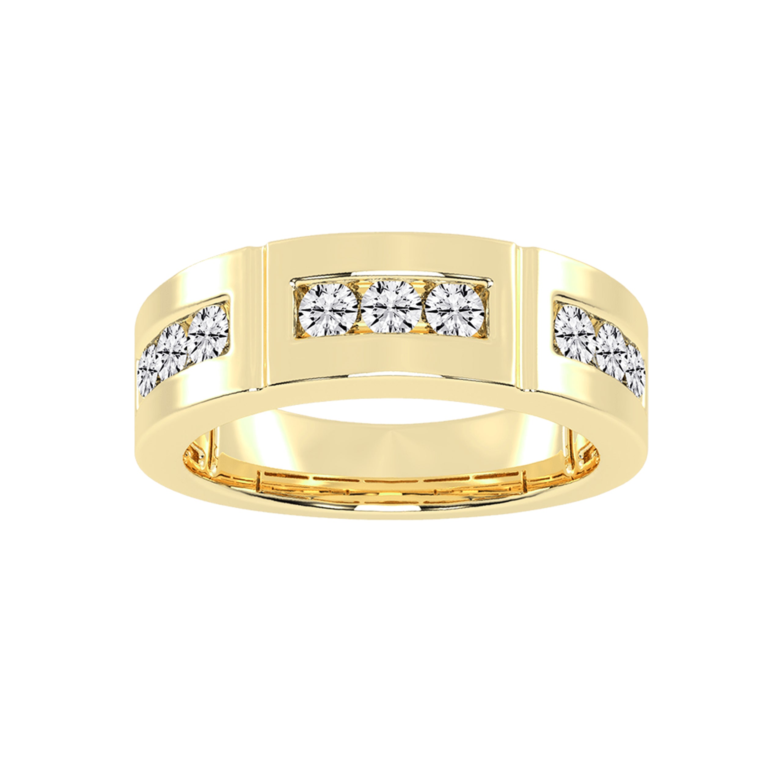 Round Cut Lab Grown Diamond Men's Anniversary Band