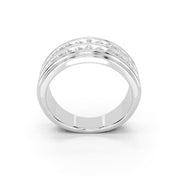 Double Row Round Cut  Lab Grown Diamond Men's Anniversary Band