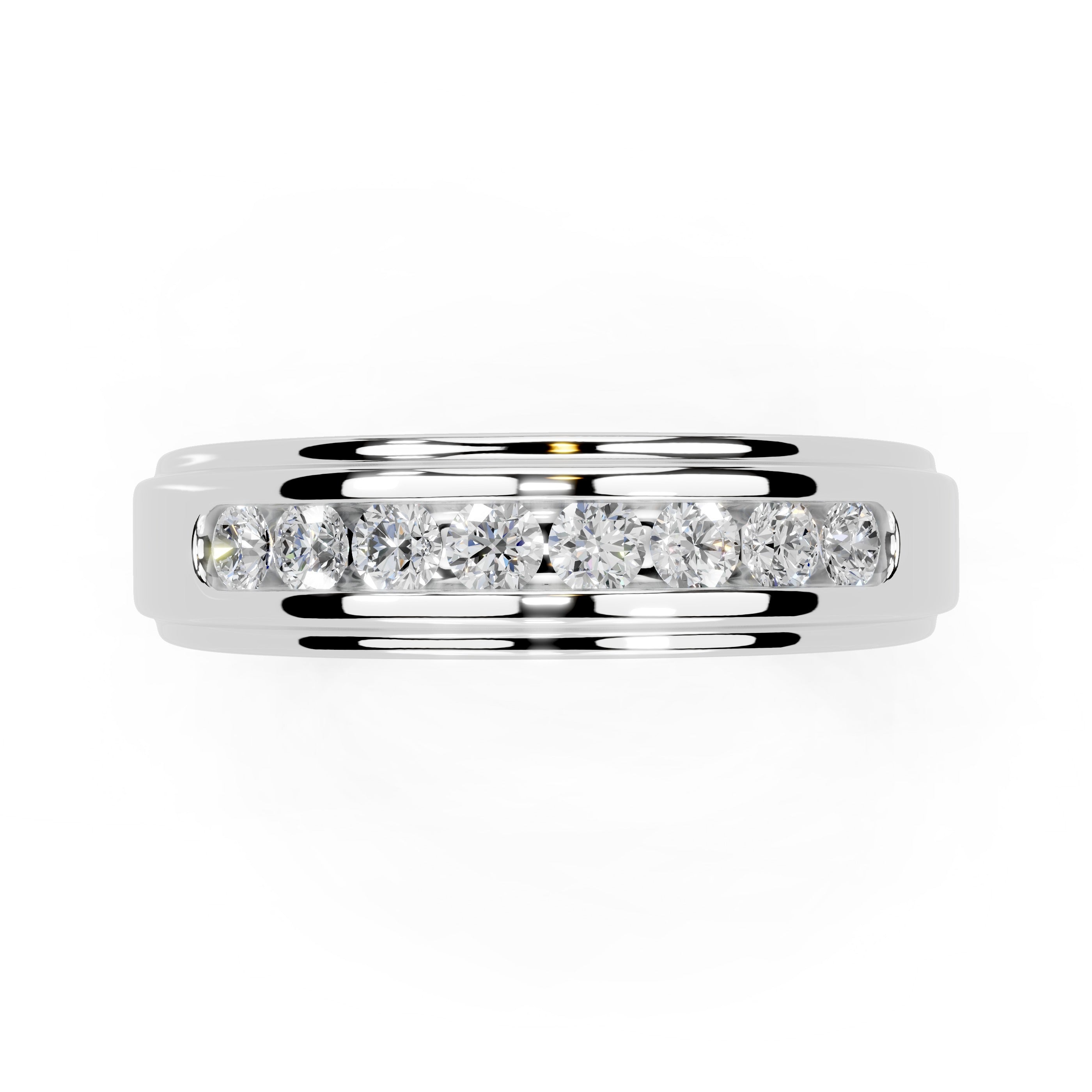 Round Cut Lab Grown Diamond Men's Anniversary Band