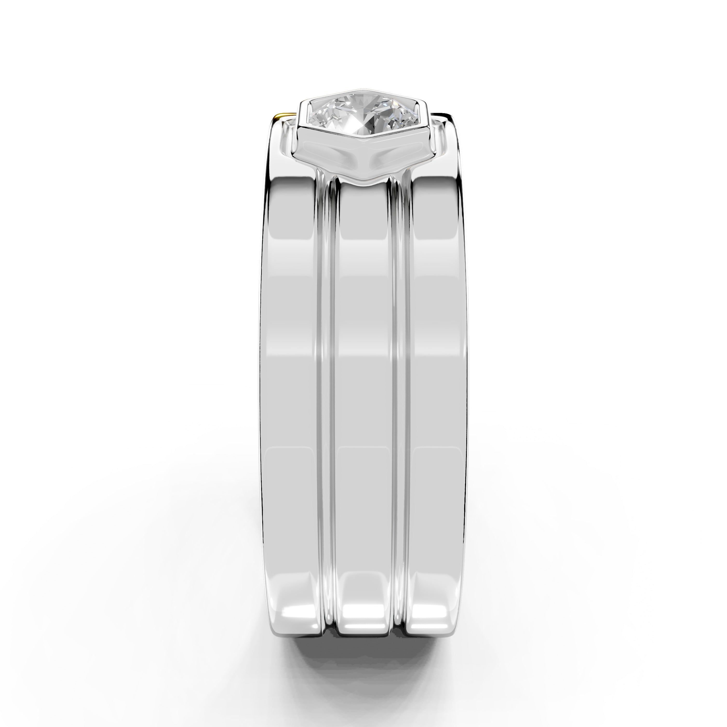 Round Cut Lab Grown Diamond Men's Wedding Band