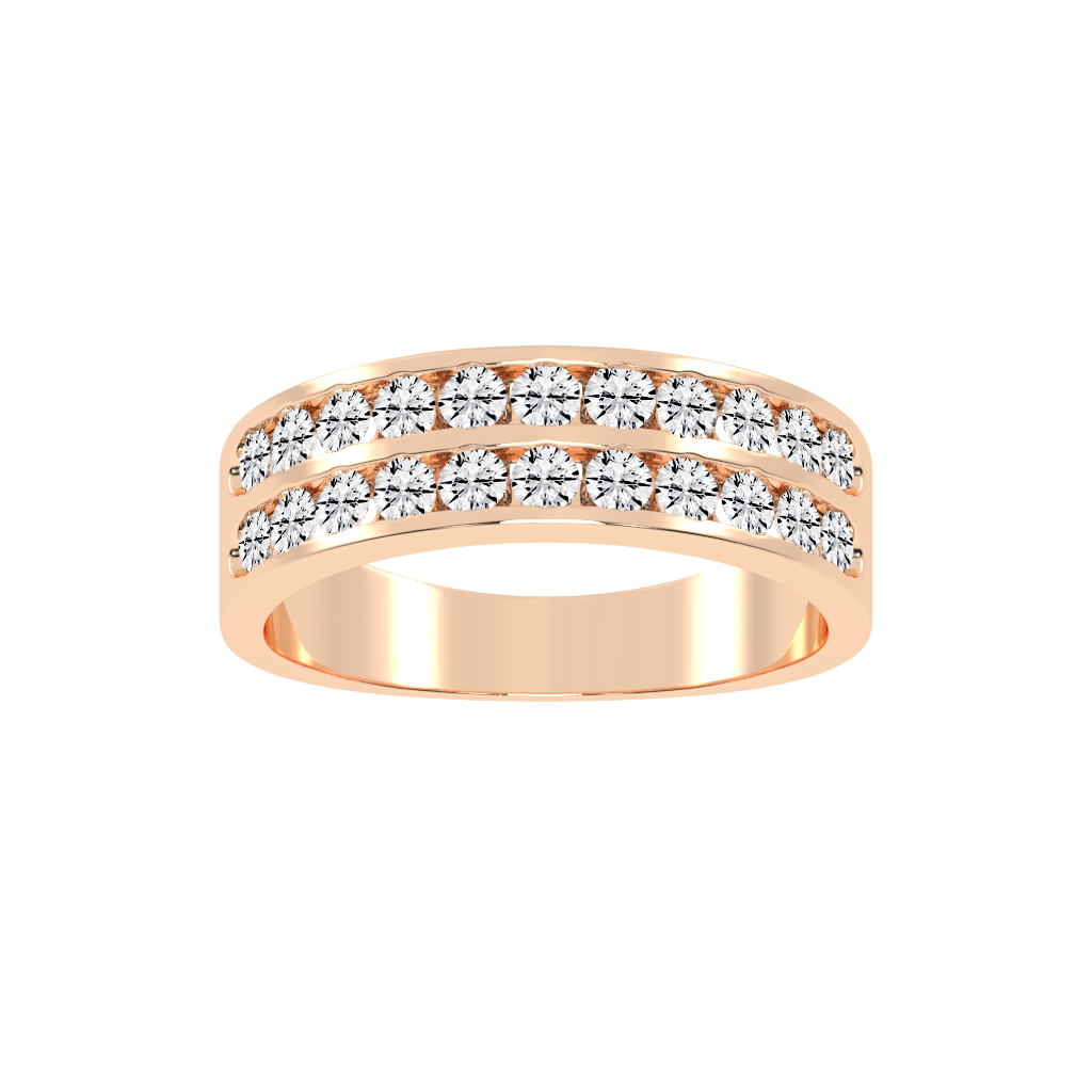 Pave Round Cut Lab Grown Diamond Men's Eternity Band