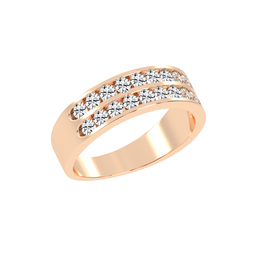 Pave Round Cut Lab Grown Diamond Men's Eternity Band