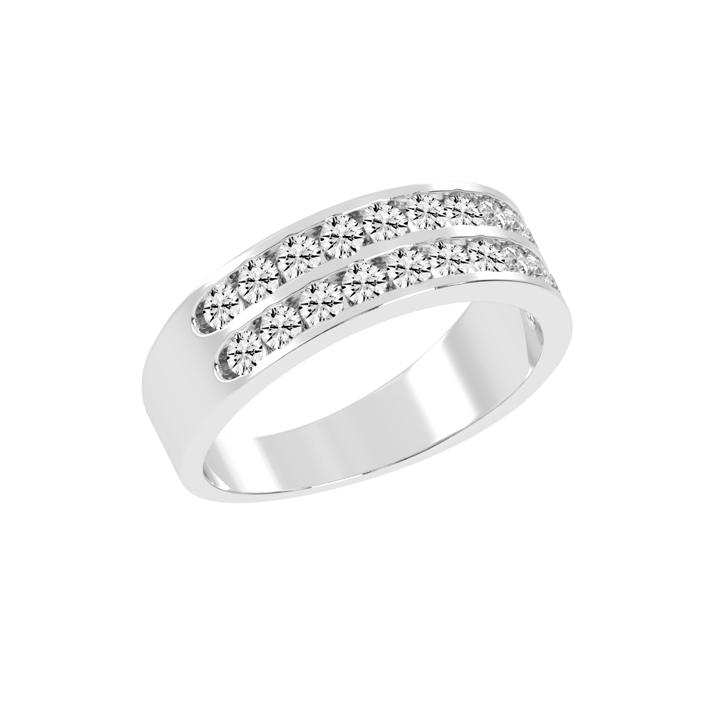 Pave Round Cut Lab Grown Diamond Men's Eternity Band