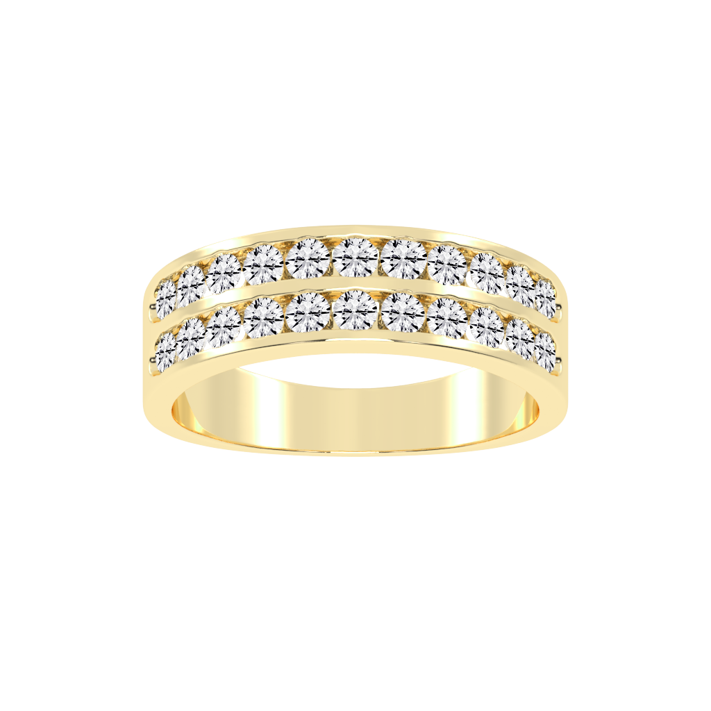 Pave Round Cut Lab Grown Diamond Men's Eternity Band