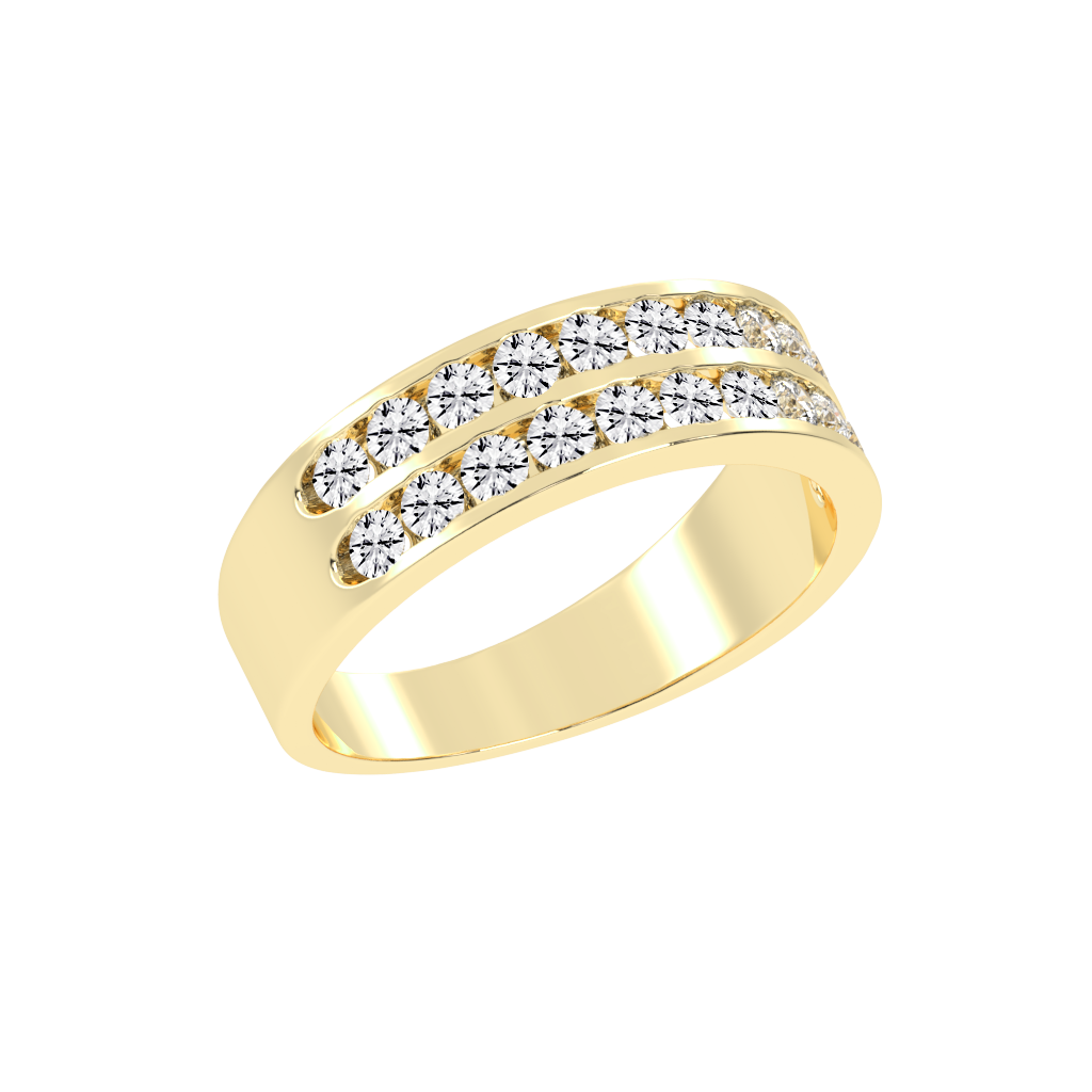 Pave Round Cut Lab Grown Diamond Men's Eternity Band