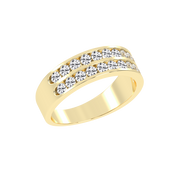 Pave Round Cut Lab Grown Diamond Men's Eternity Band