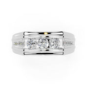 Round Cut Lab Grown Diamond Men's Eternity Band