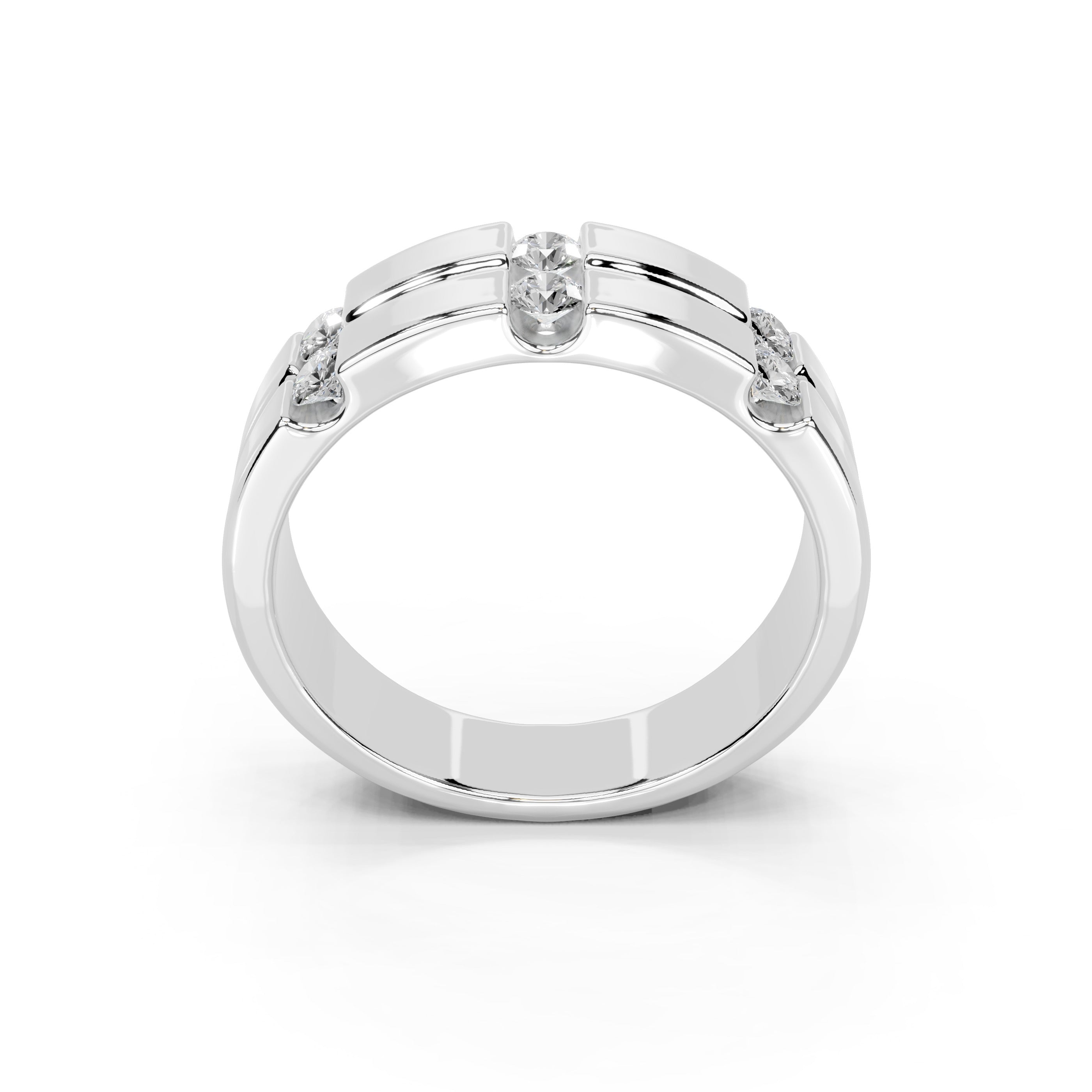 Round Cut Lab Grown Diamond Men's Eternity Band