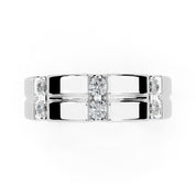 Round Cut Lab Grown Diamond Men's Eternity Band