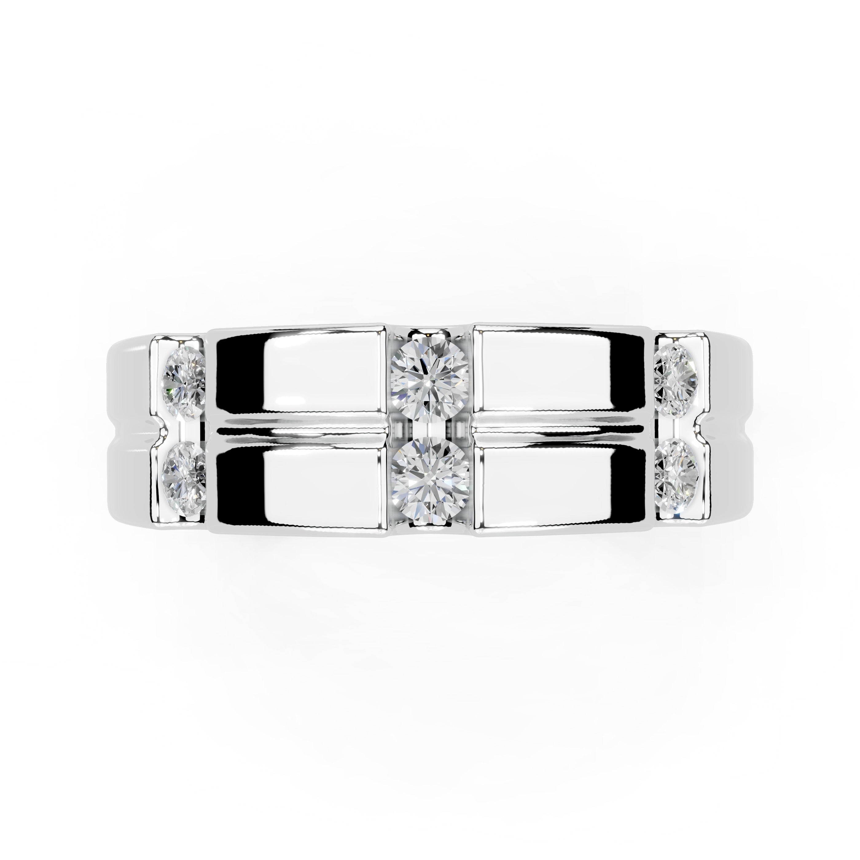 Round Cut Lab Grown Diamond Men's Eternity Band