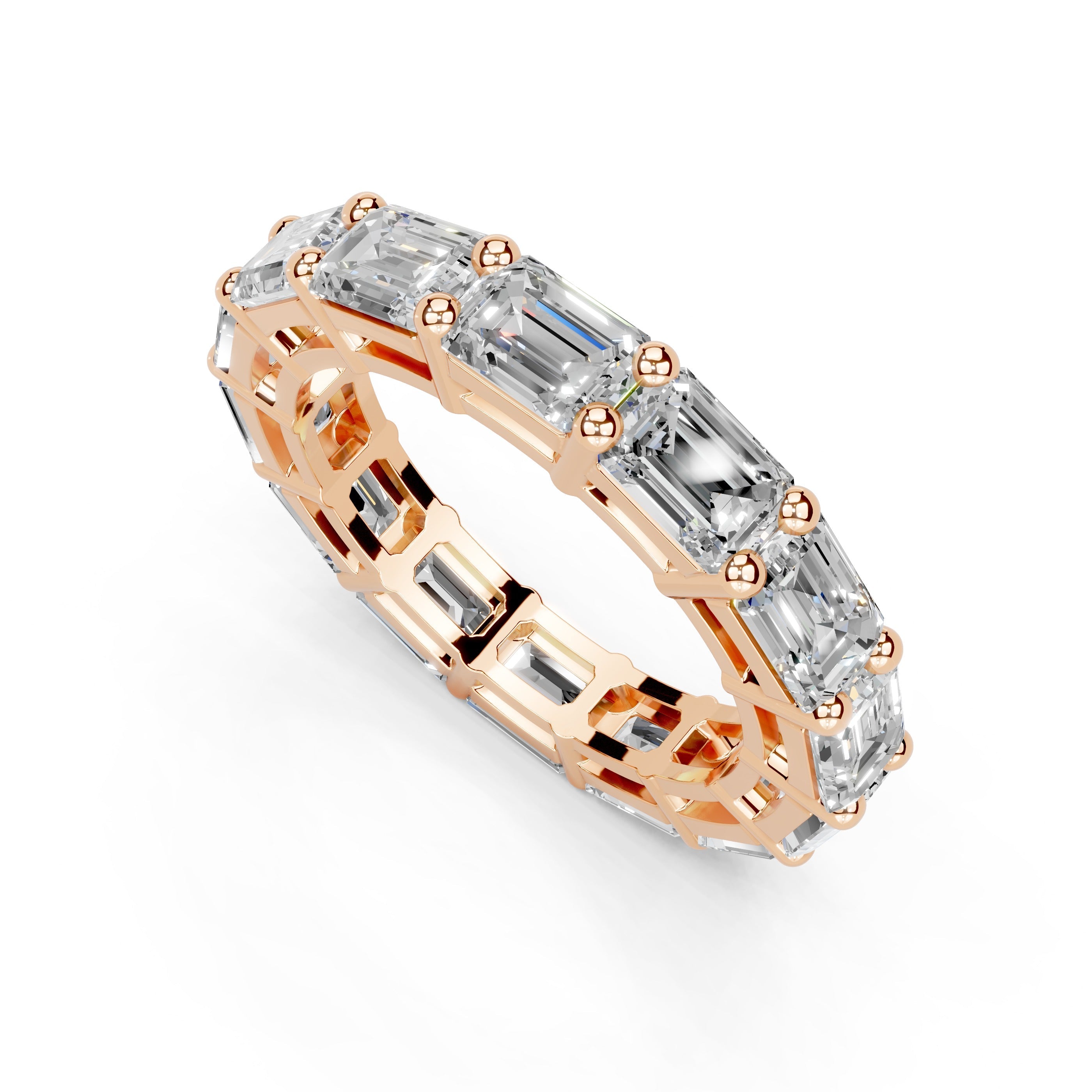 Emerald Cut Lab Grown Diamond Eternity Band