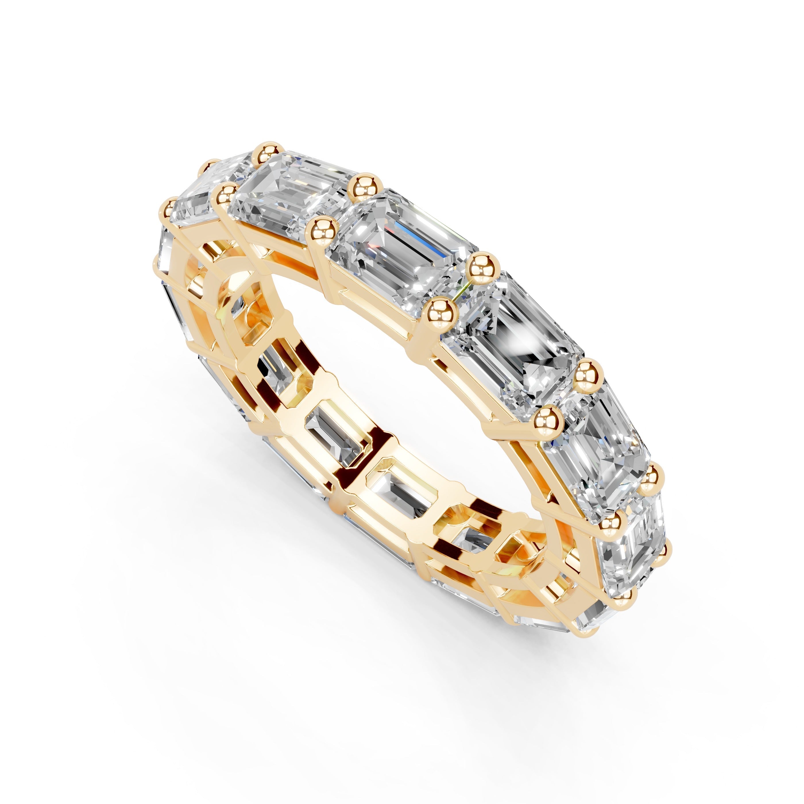 Emerald Cut Lab Grown Diamond Eternity Band