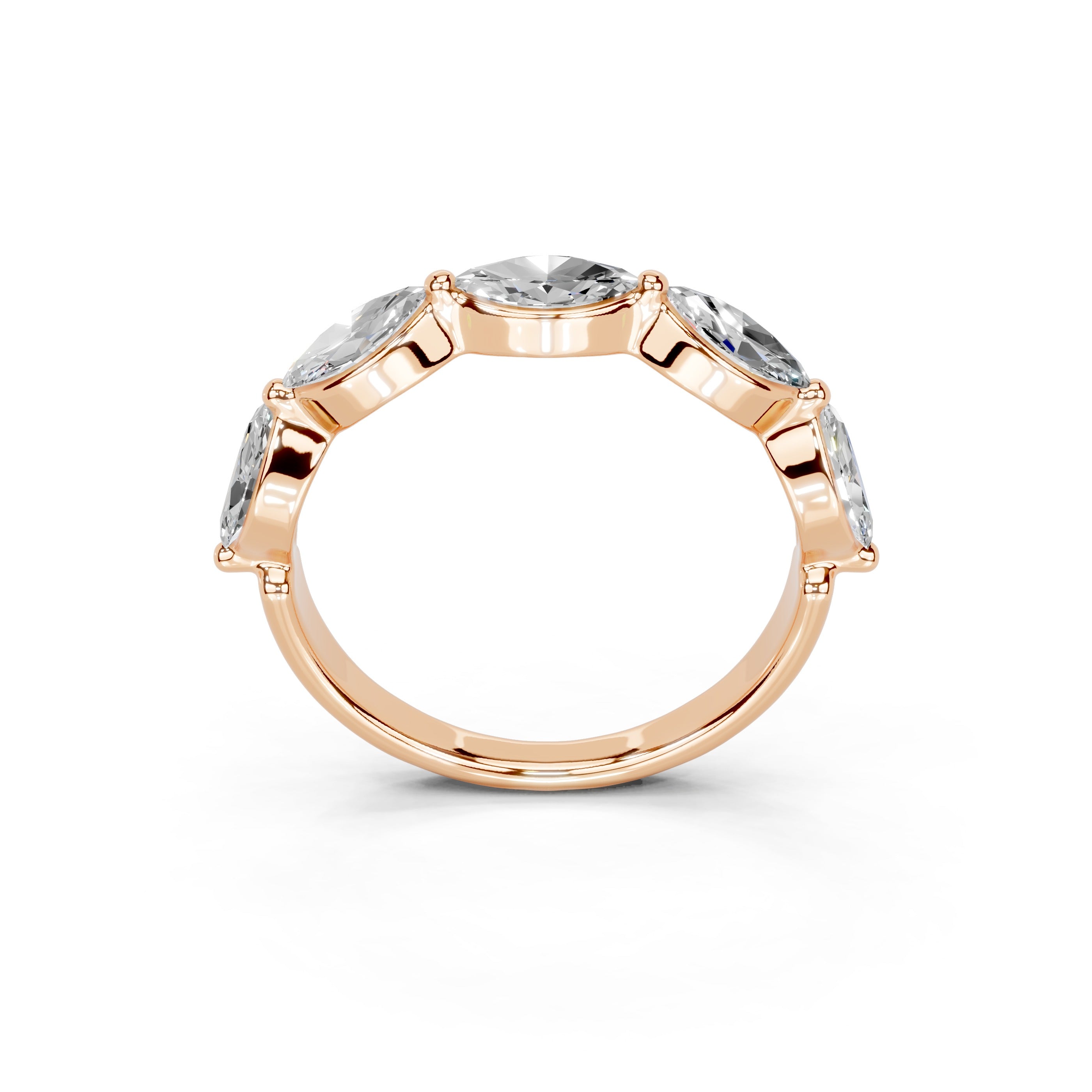 Marquise Cut Lab Grown Diamond Anniversary Band