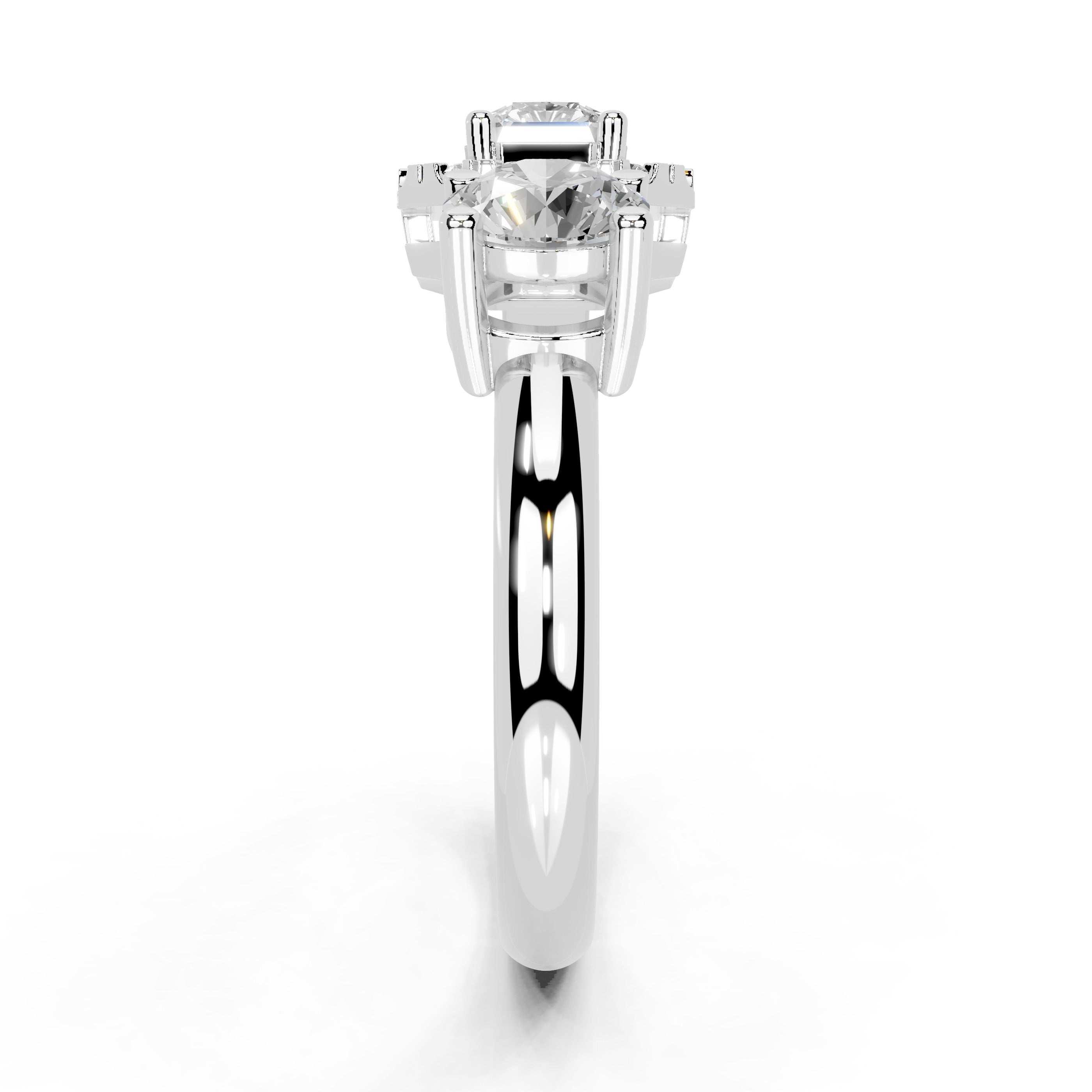 Asscher Cut Two Stone Lab Grown Diamond Engagement Ring