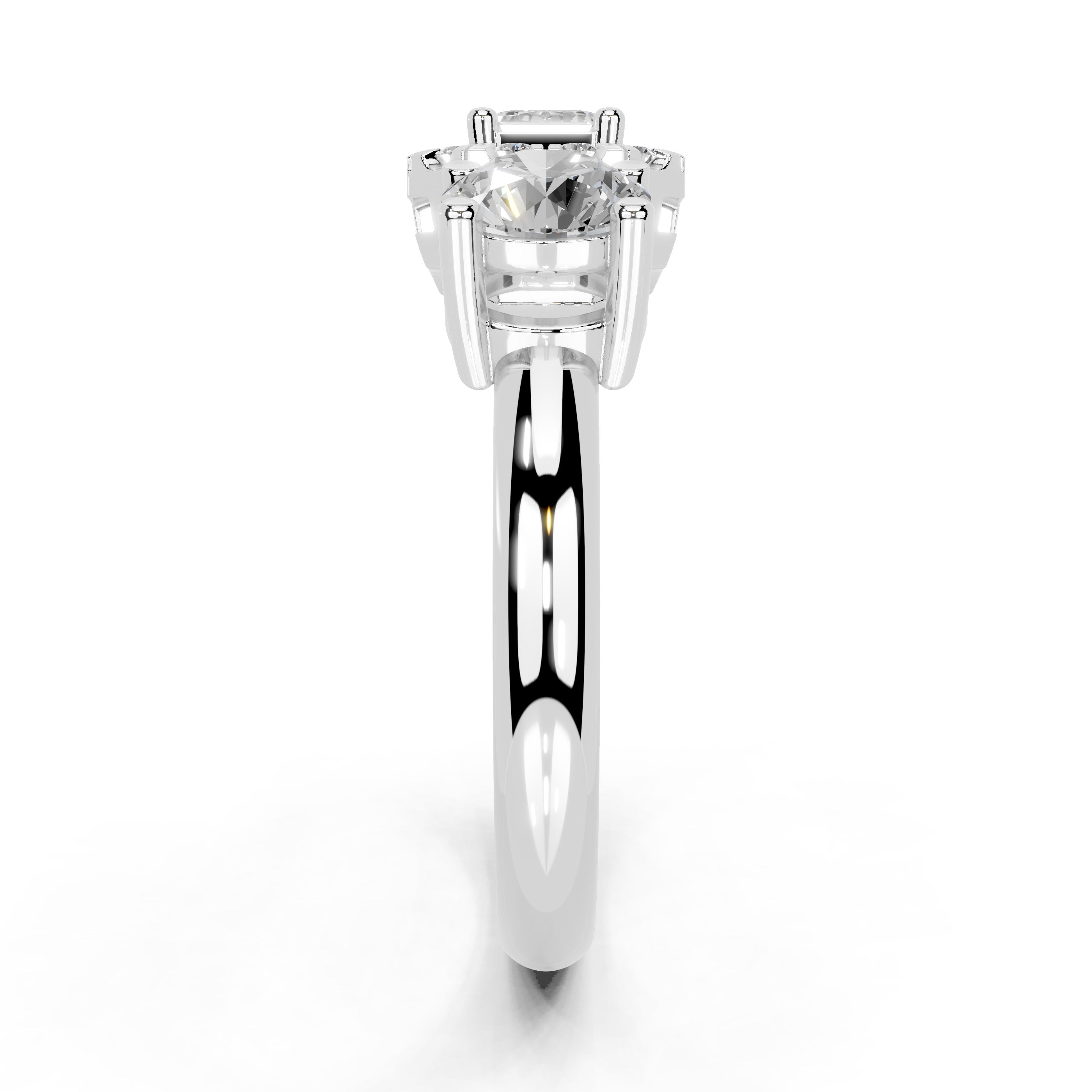 Emerald Cut Two Stone Lab Grown Diamond Engagement Ring