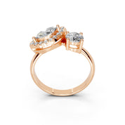 Marquise Cut Two Stone Lab Grown Diamond Engagement Ring