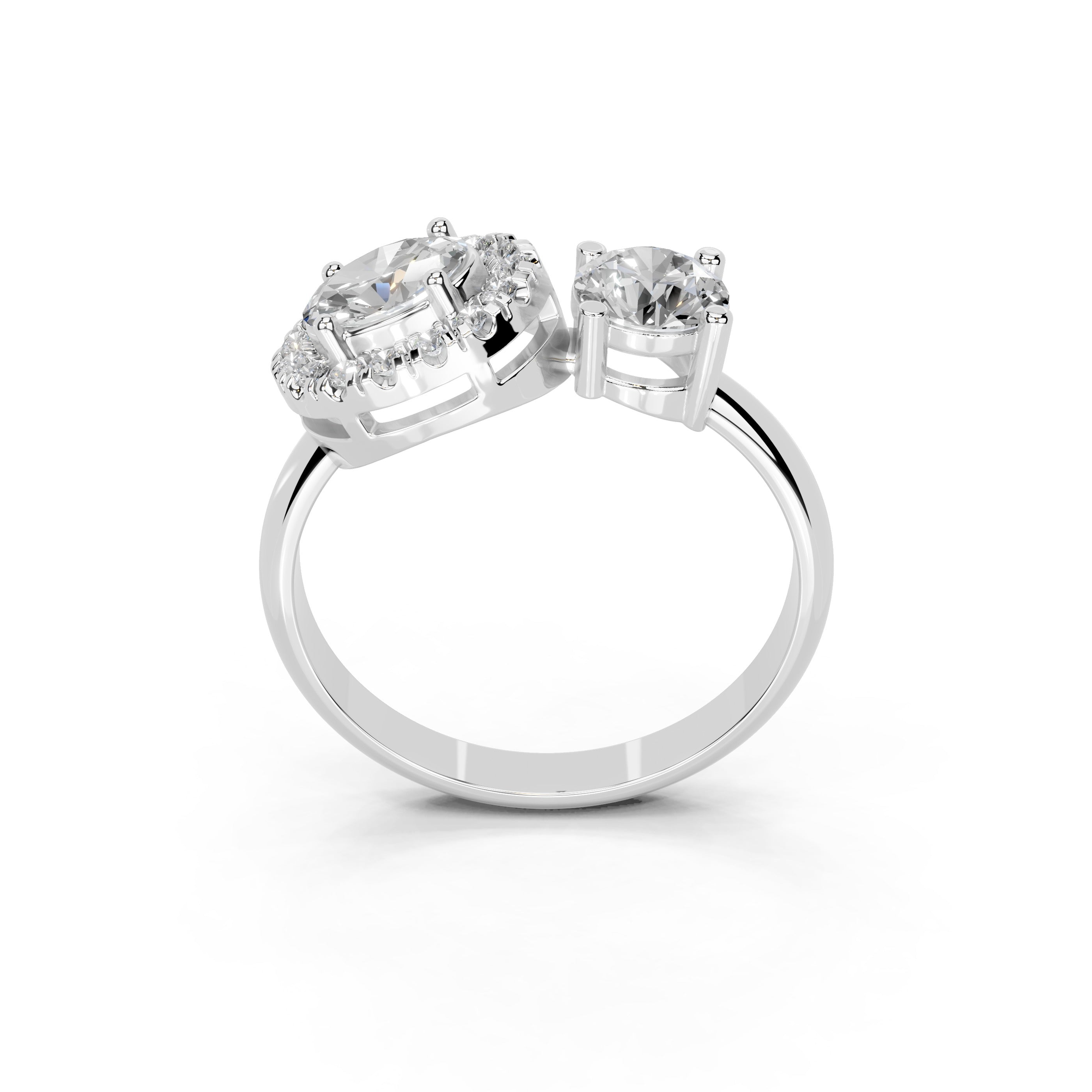 Oval Cut Two Stone Lab Grown Diamond Engagement Ring