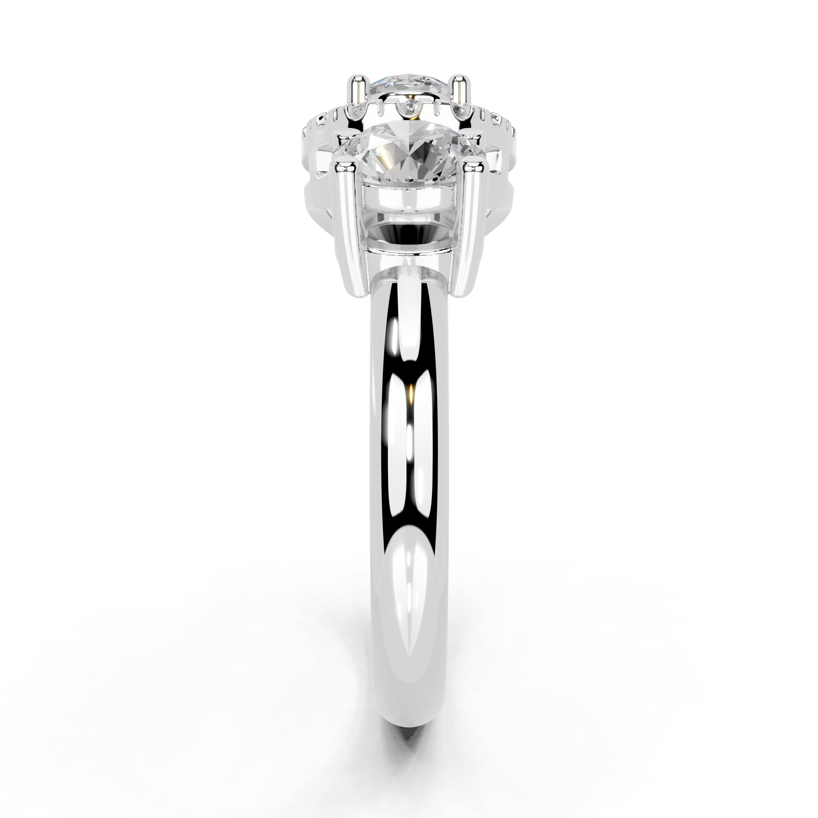 Oval Cut Two Stone Lab Grown Diamond Engagement Ring