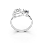 Princess Cut Two Stone Lab Grown Diamond Engagement Ring