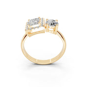 Princess Cut Two Stone Lab Grown Diamond Engagement Ring