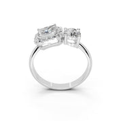 Radiant Cut Two Stone Lab Grown Diamond Engagement Ring