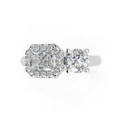 Radiant Cut Two Stone Lab Grown Diamond Engagement Ring