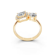 Radiant Cut Two Stone Lab Grown Diamond Engagement Ring