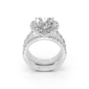 Heart Cut Double Row Lab Grown Diamond Engagment Ring