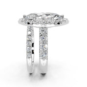 Marquise Cut Double Row Lab Grown Diamond Engagment Ring