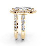 Marquise Cut Double Row Lab Grown Diamond Engagment Ring