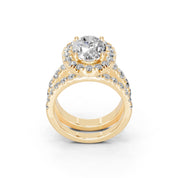 Oval Cut Double Row Lab Grown Diamond Engagment Ring