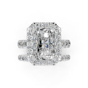 Radiant Cut Double Row Lab Grown Diamond Engagment Ring