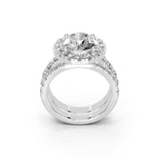 Round Cut Double Row Lab Grown Diamond Engagement Ring