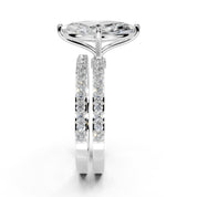 Marquise Cut Pave  Double Row  Lab Grown Diamond Engagement Ring